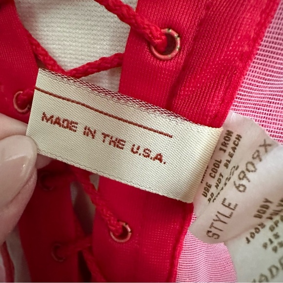 EMPIRE Intimates Red Satin Jacquard Corset Top Lingerie Victorian Edwardian 40 - Picture 14 of 16